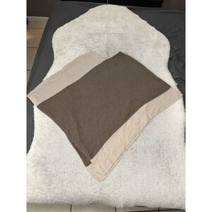 BERYLL 100% cashmere color block poncho sweater Tan gray One Size OS